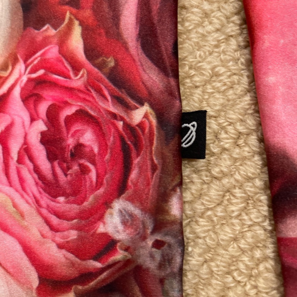 New Tetez rose peony print tights leggings medium